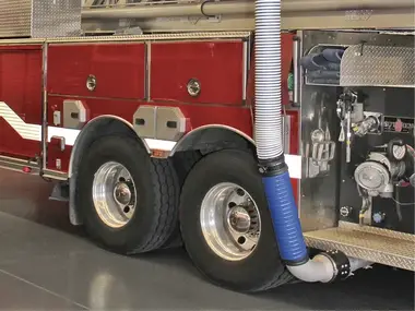 Custom MagneGrip exhaust removal installation for a specialty vehicle facility