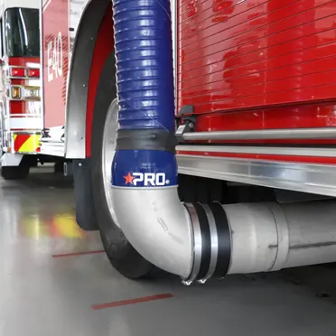 Fire truck with MagneGrip exhaust system